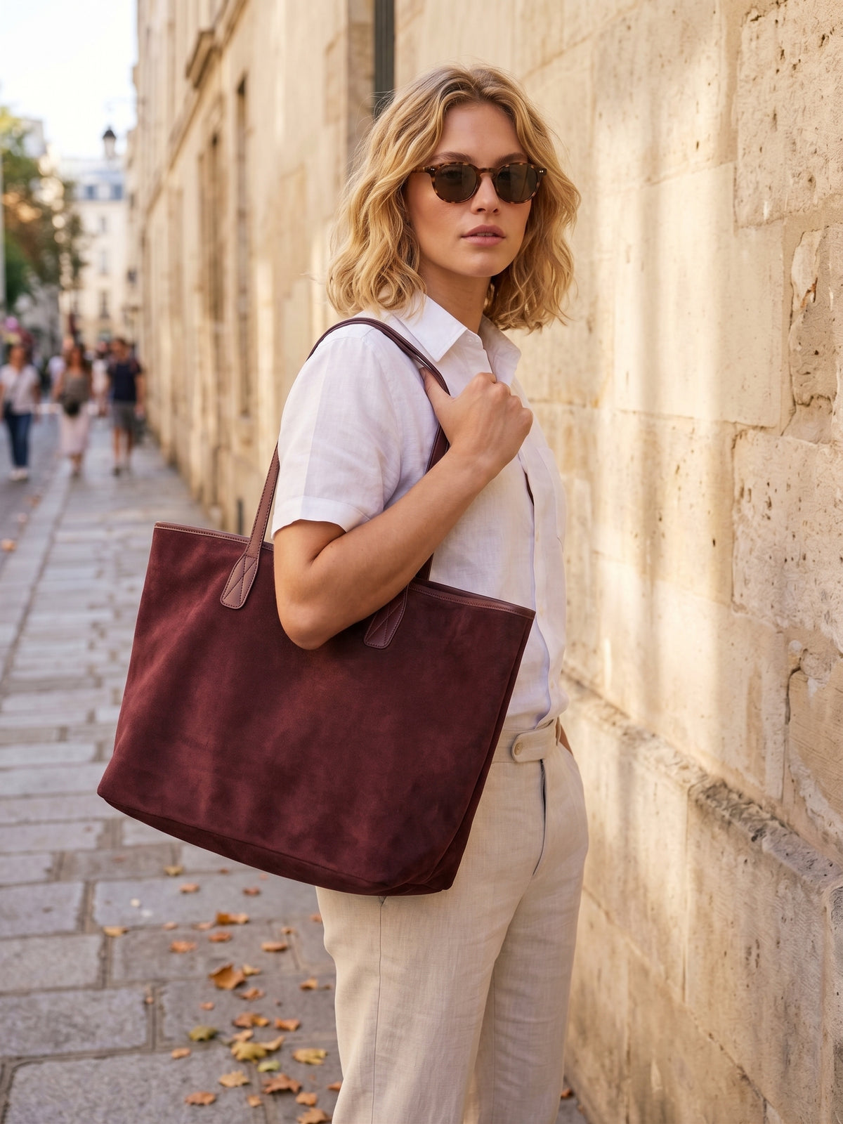 Friends Like These Chocolate Brown Woven Shopper Bag with Pouch