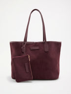 Friends Like These Chocolate Brown Woven Shopper Bag with Pouch