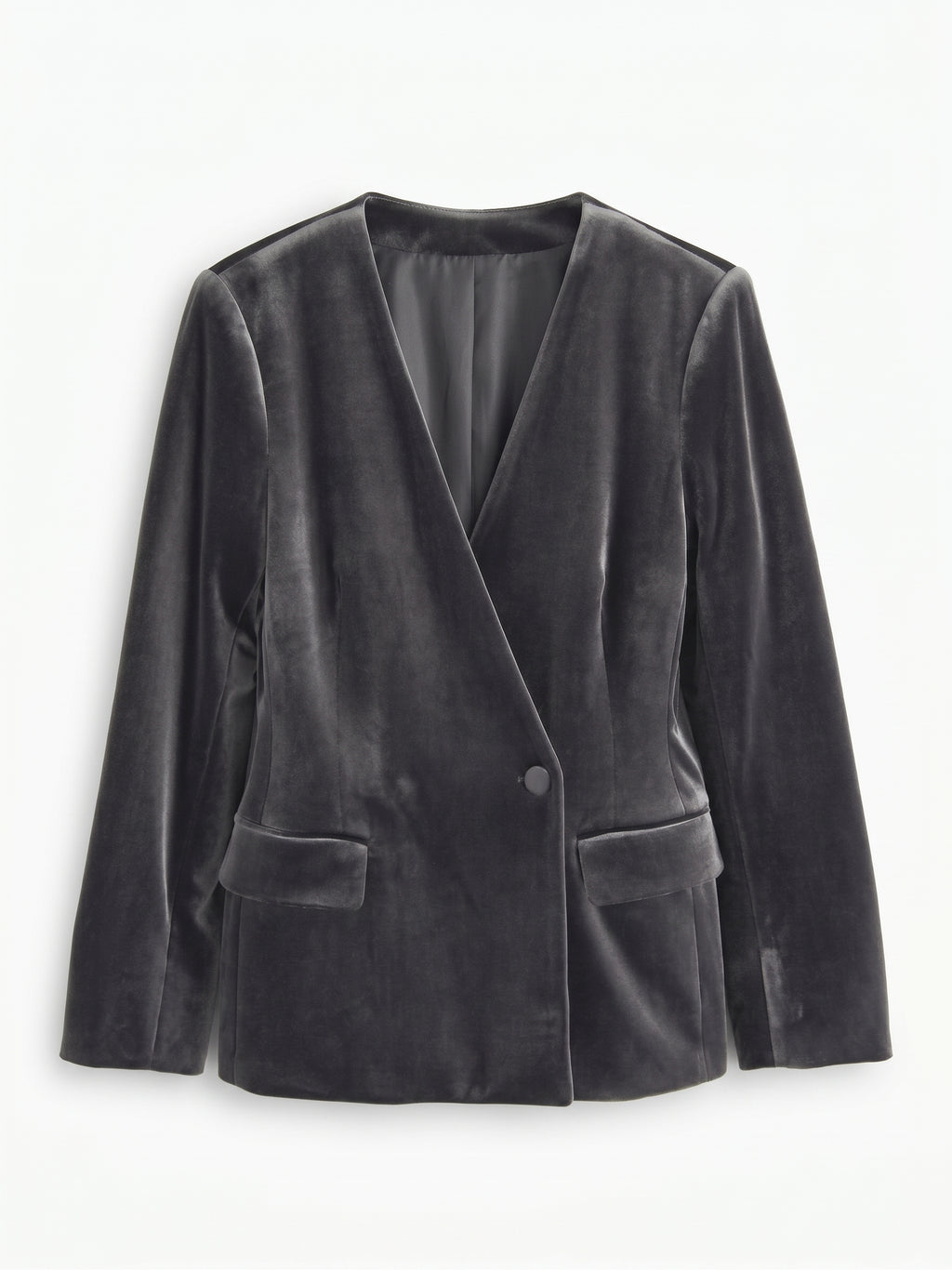Grey Velvet Statement Blazer