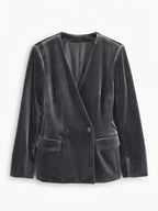 Grey Velvet Statement Blazer