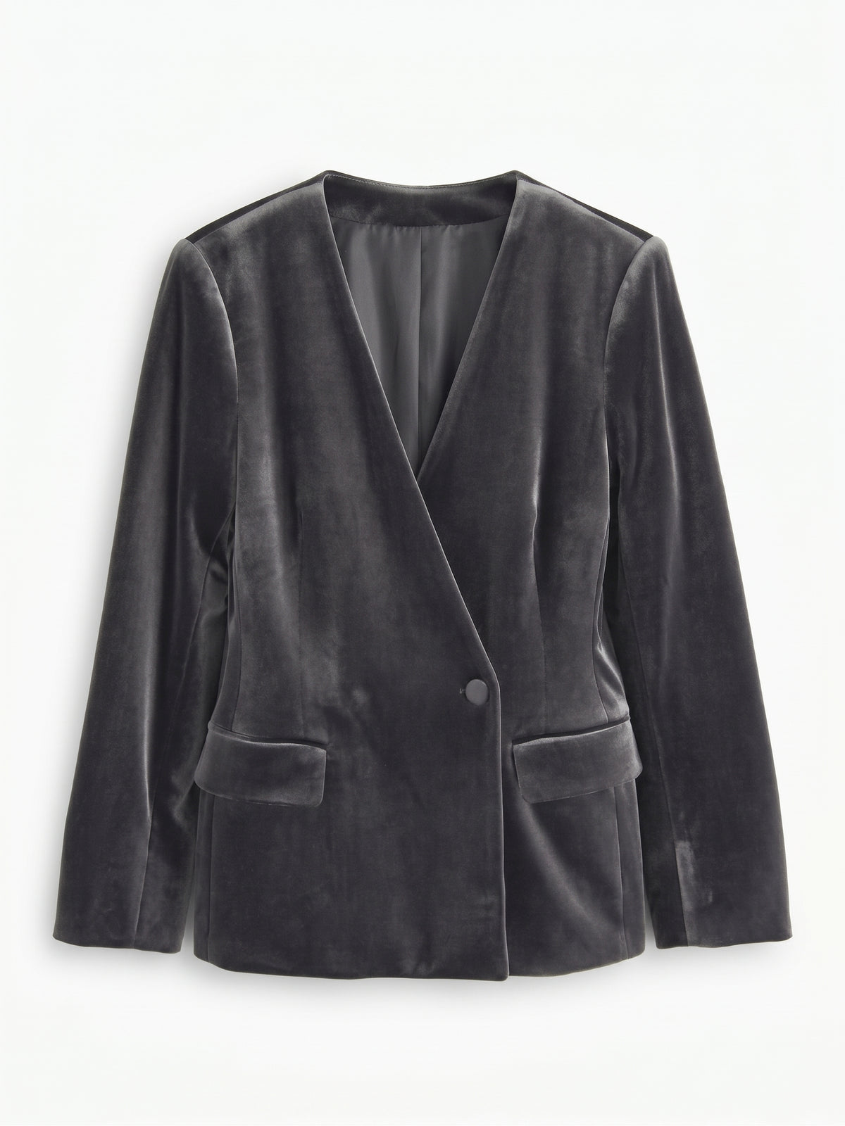 Grey Velvet Statement Blazer