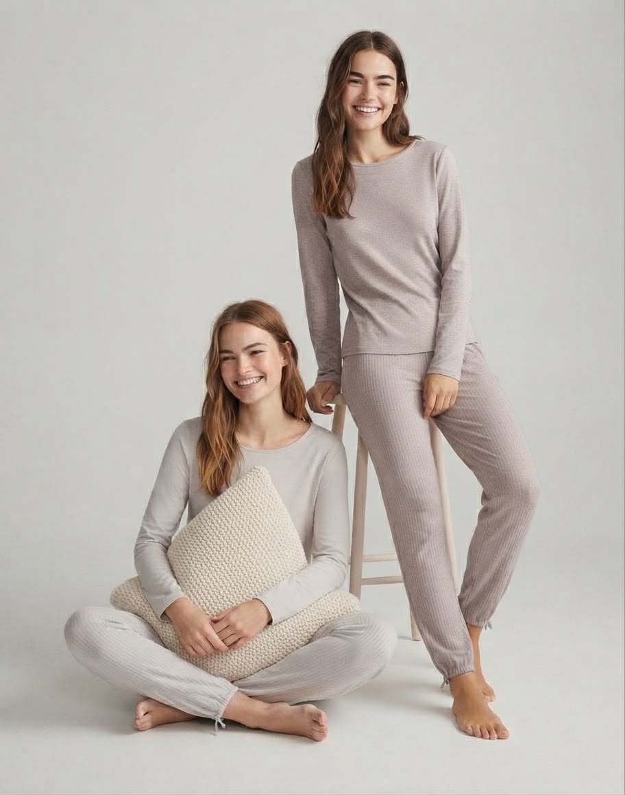 Two Sets dusty mauve and cream