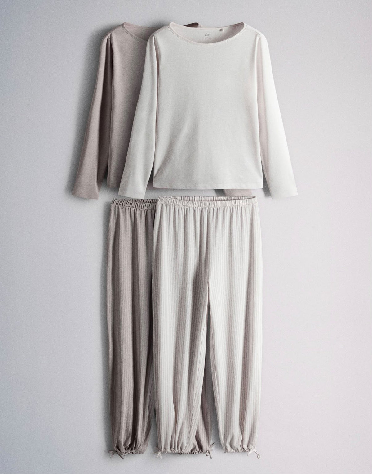 Two Sets dusty mauve and cream