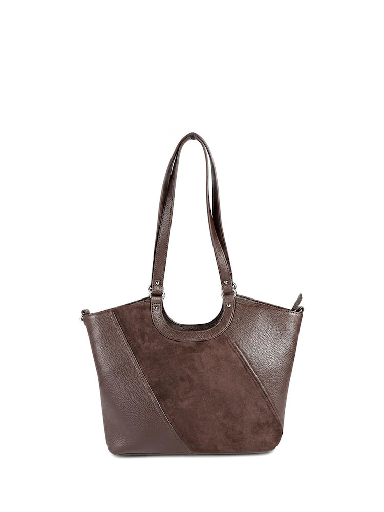 Pavers Chocolate Brown Bellissimo Two-Tone Shoulder Bag