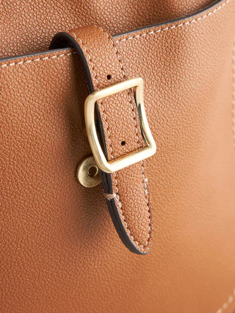 Tan Brown Messenger Cross-Body Bag
