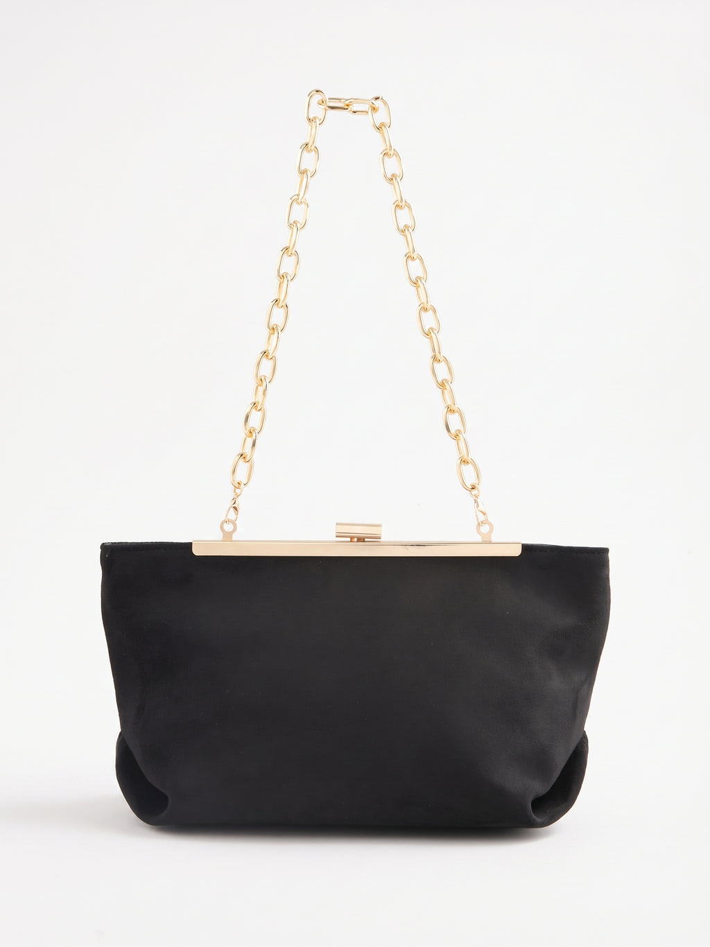 Lipsy Black Suedette Winged Frame Clutch Bag