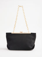 Lipsy Black Suedette Winged Frame Clutch Bag