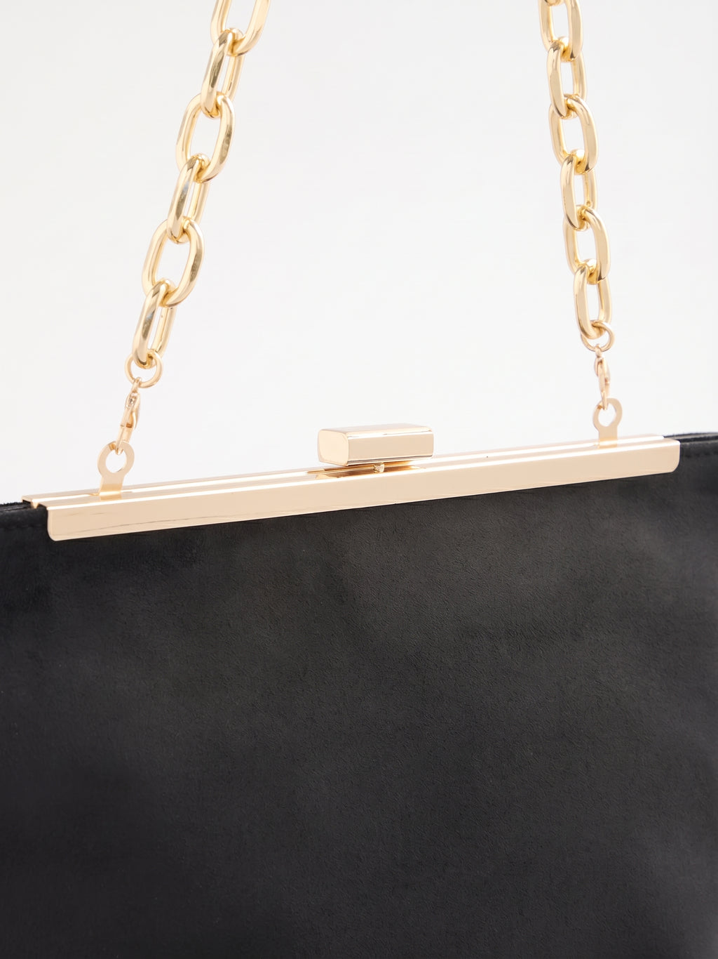 Lipsy Black Suedette Winged Frame Clutch Bag
