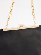 Lipsy Black Suedette Winged Frame Clutch Bag