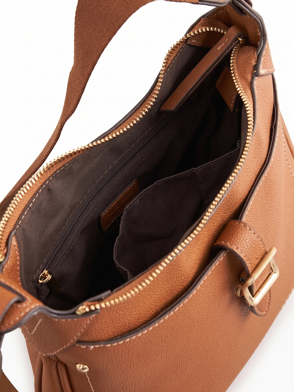 Tan Brown Messenger Cross-Body Bag