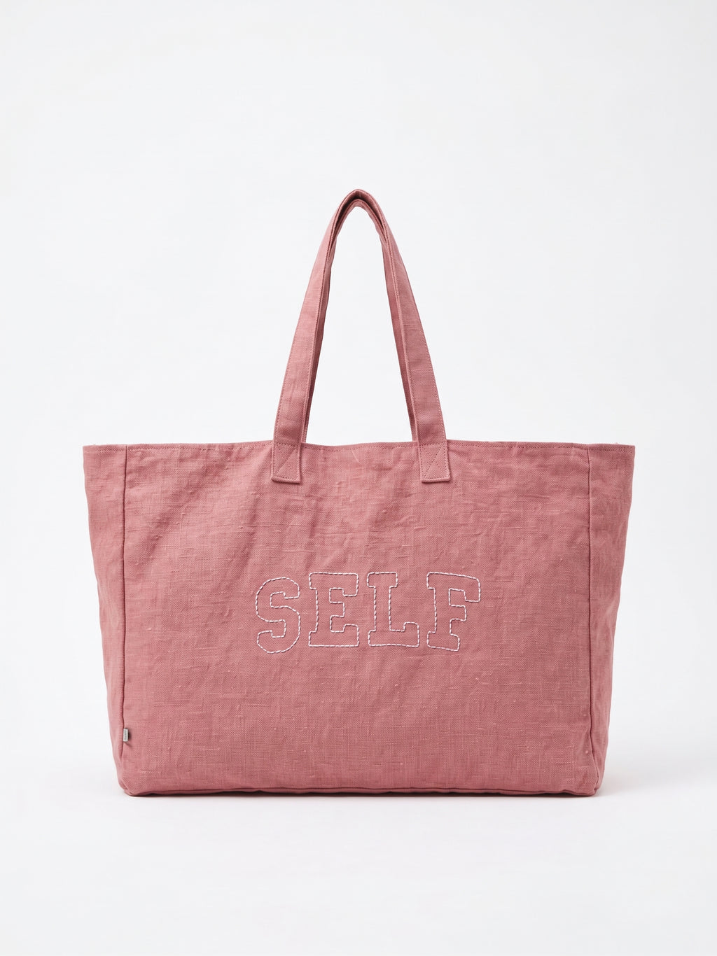 self. Pink Cotton Canvas Tote Bag