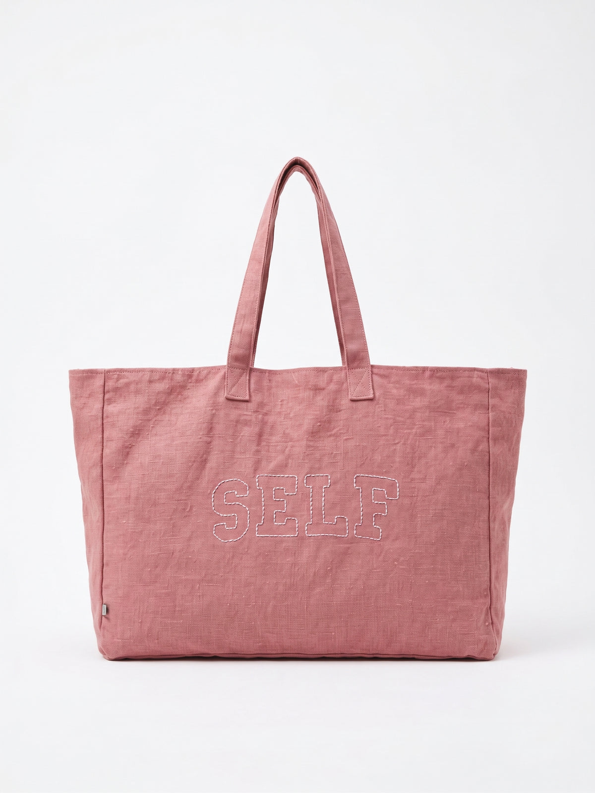 self. Pink Cotton Canvas Tote Bag