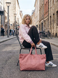 self. Pink Cotton Canvas Tote Bag