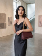 Novo Red Amber Structured Chain Shoulder Bag