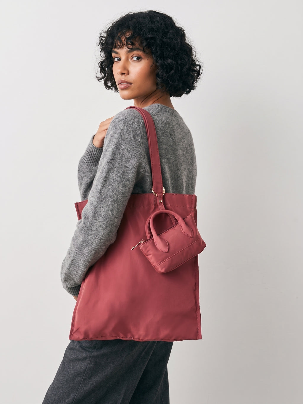 Rose Pink Foldaway Tote Bag Charm