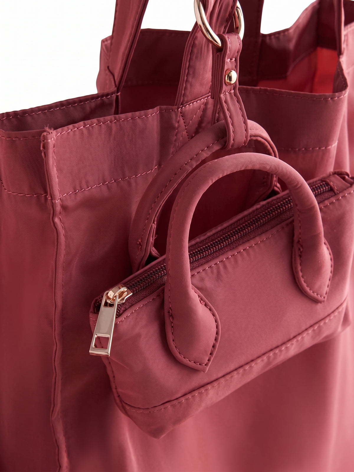 Rose Pink Foldaway Tote Bag Charm