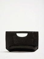 Friends Like These Black Large Top Handle Clutch Bag