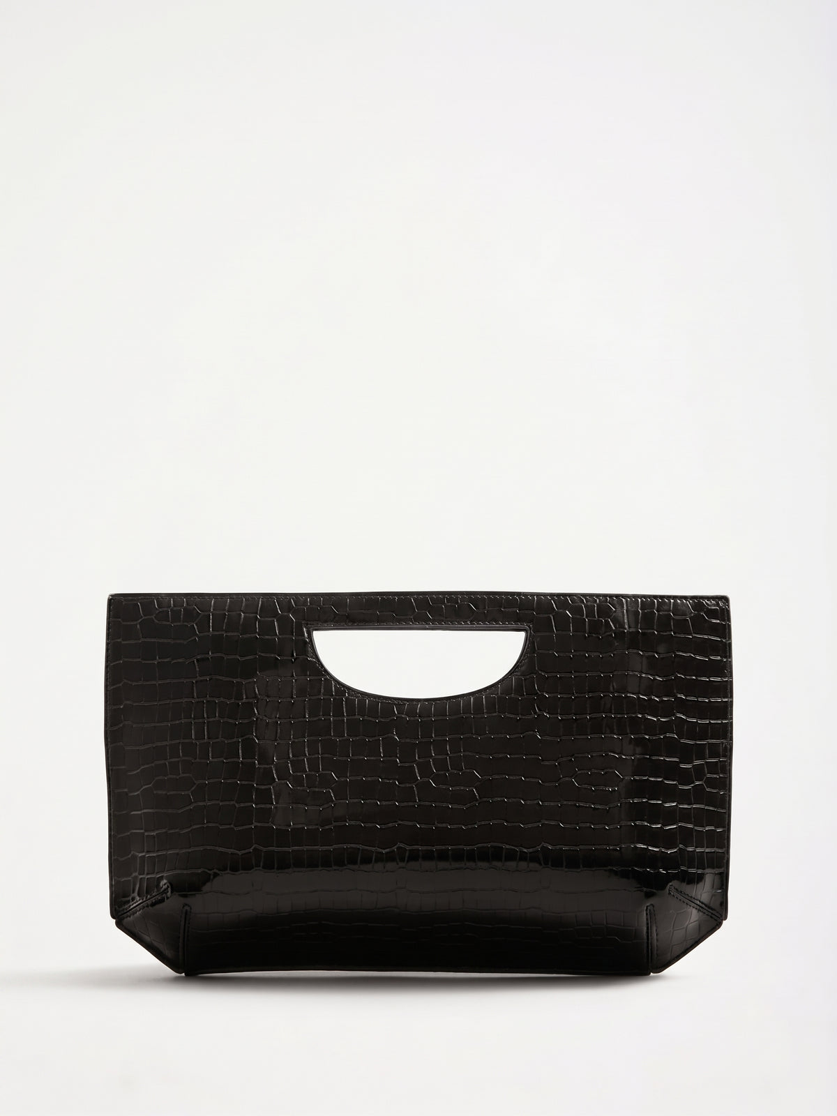 Friends Like These Black Large Top Handle Clutch Bag