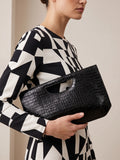 Friends Like These Black Large Top Handle Clutch Bag