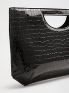 Friends Like These Black Large Top Handle Clutch Bag