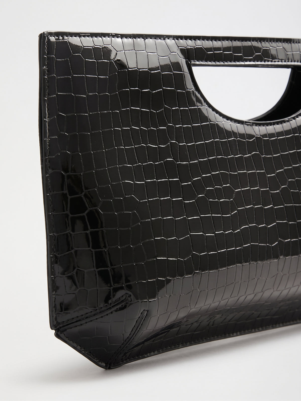 Friends Like These Black Large Top Handle Clutch Bag