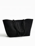 The Set Brown Faux Suede Tote Bag