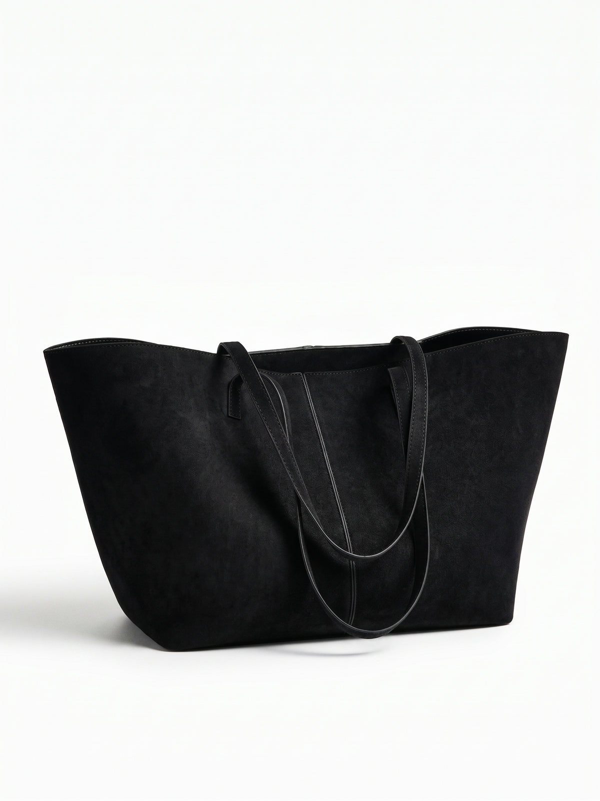 The Set Brown Faux Suede Tote Bag