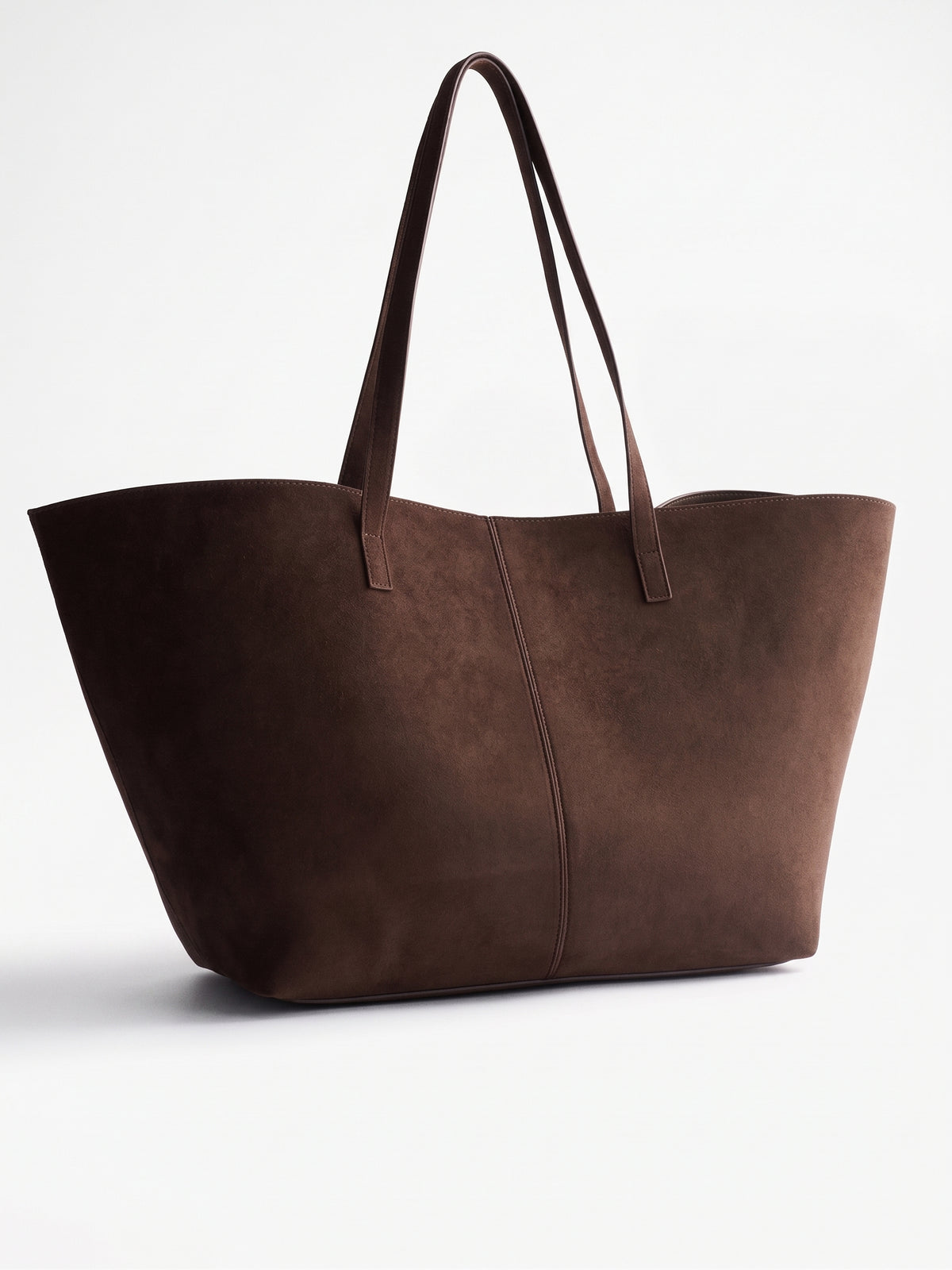 The Set Brown Faux Suede Tote Bag