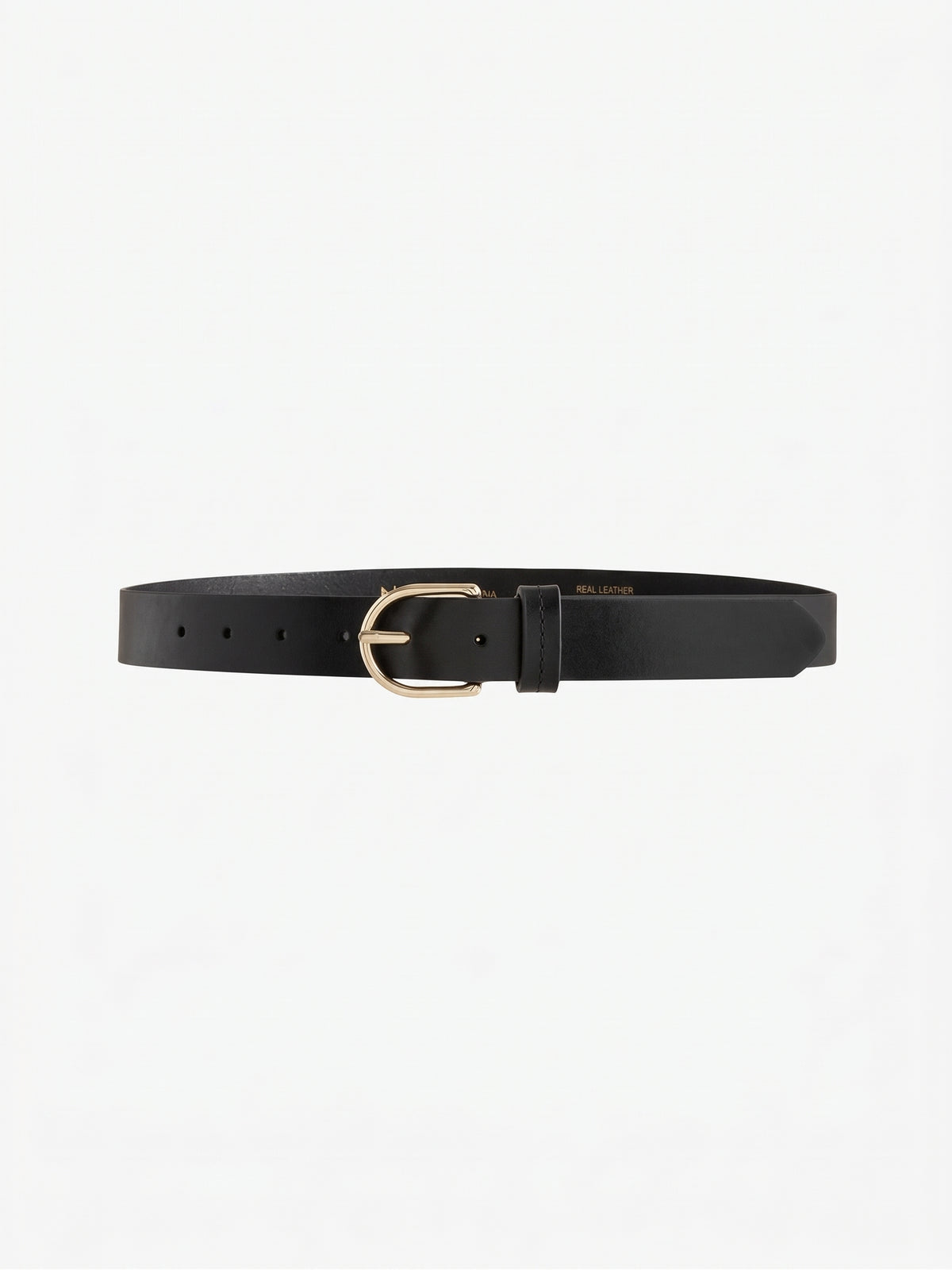 Black & Gold Classic Leather Belt