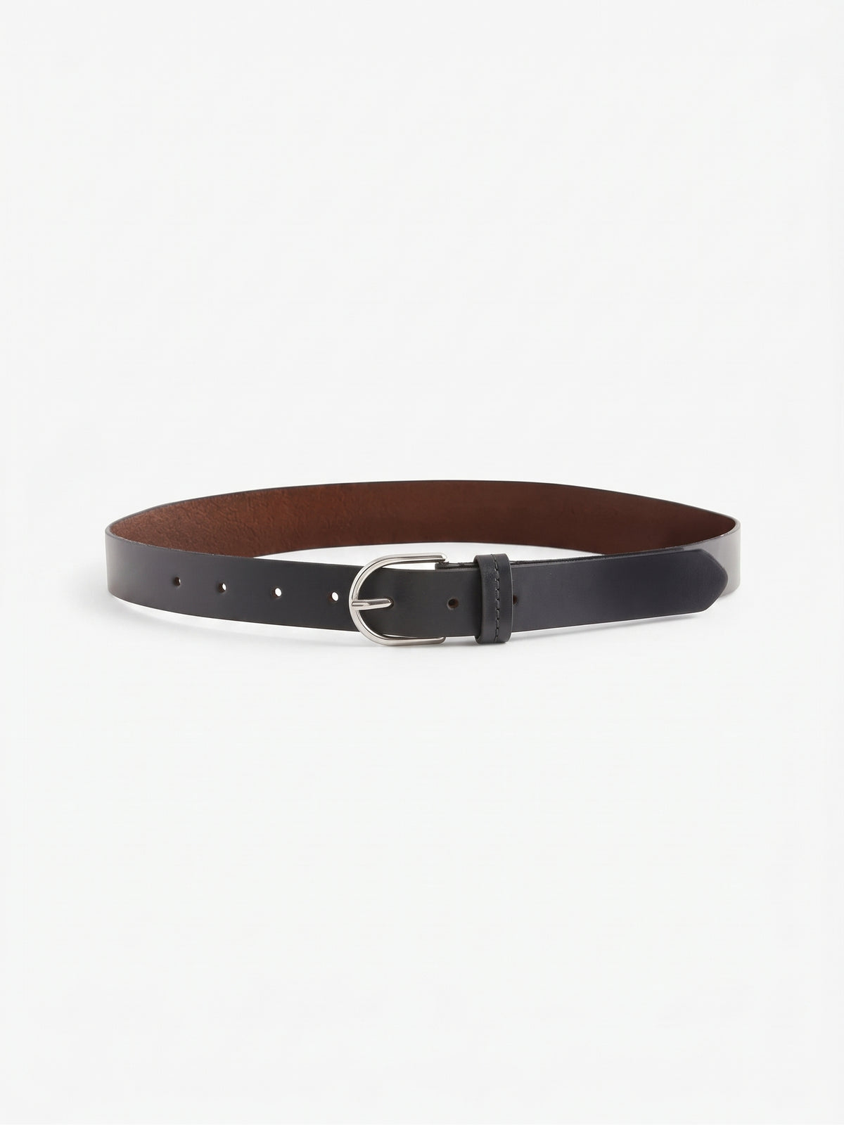 Navy Classic Leather Belt