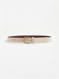Beige Classic Leather Belt