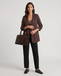 Mocha Relaxed Ruched Sleeve Blazer