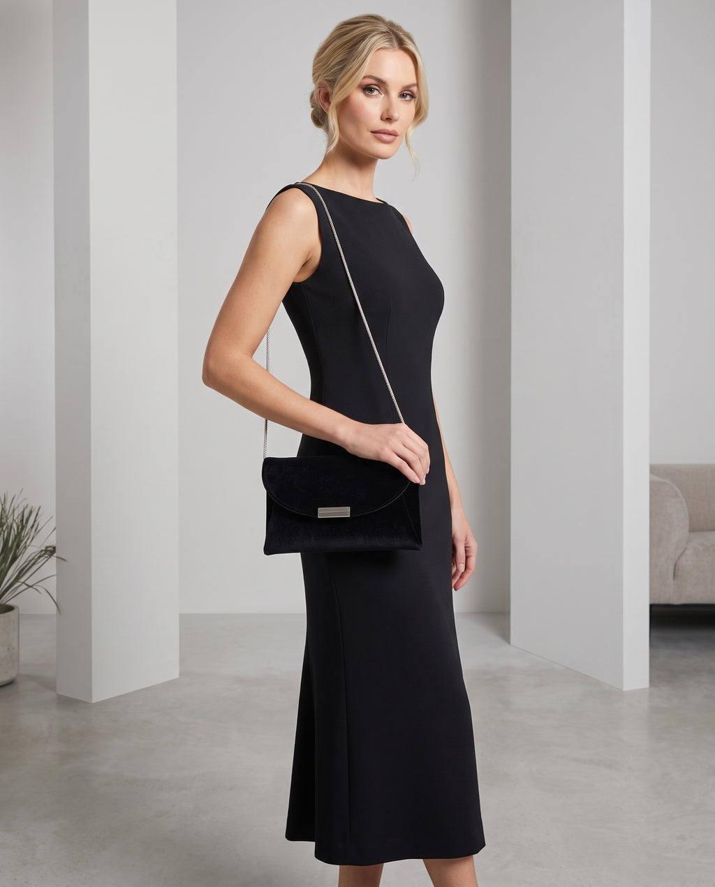 Black Velvet Evening Clutch
