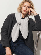 Grey Soft Ribbed Knitted Scarf