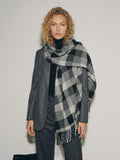 Monochrome Check Midweight Scarf