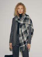 Monochrome Check Midweight Scarf