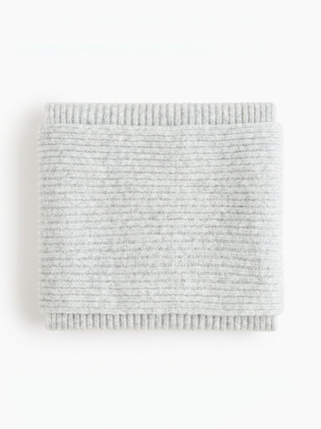 Grey Soft Ribbed Knitted Scarf