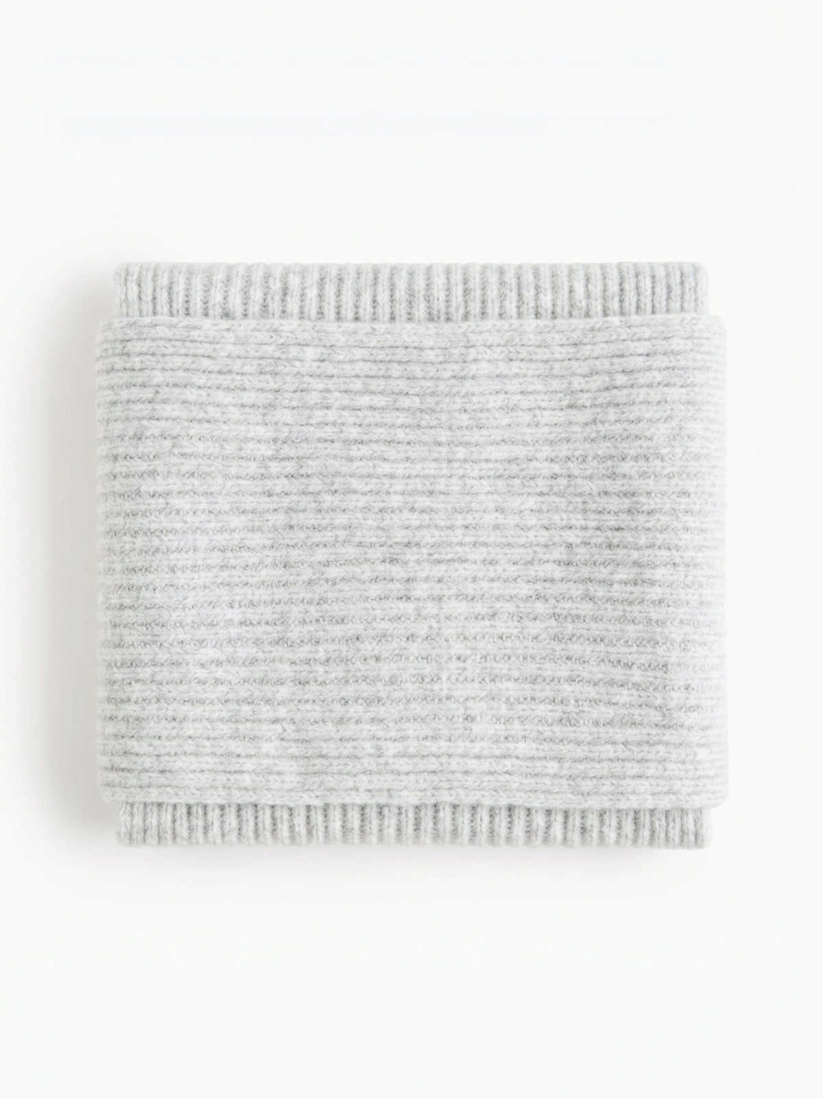 Grey Soft Ribbed Knitted Scarf