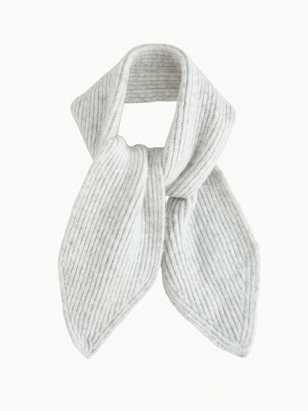 Grey Soft Ribbed Knitted Scarf