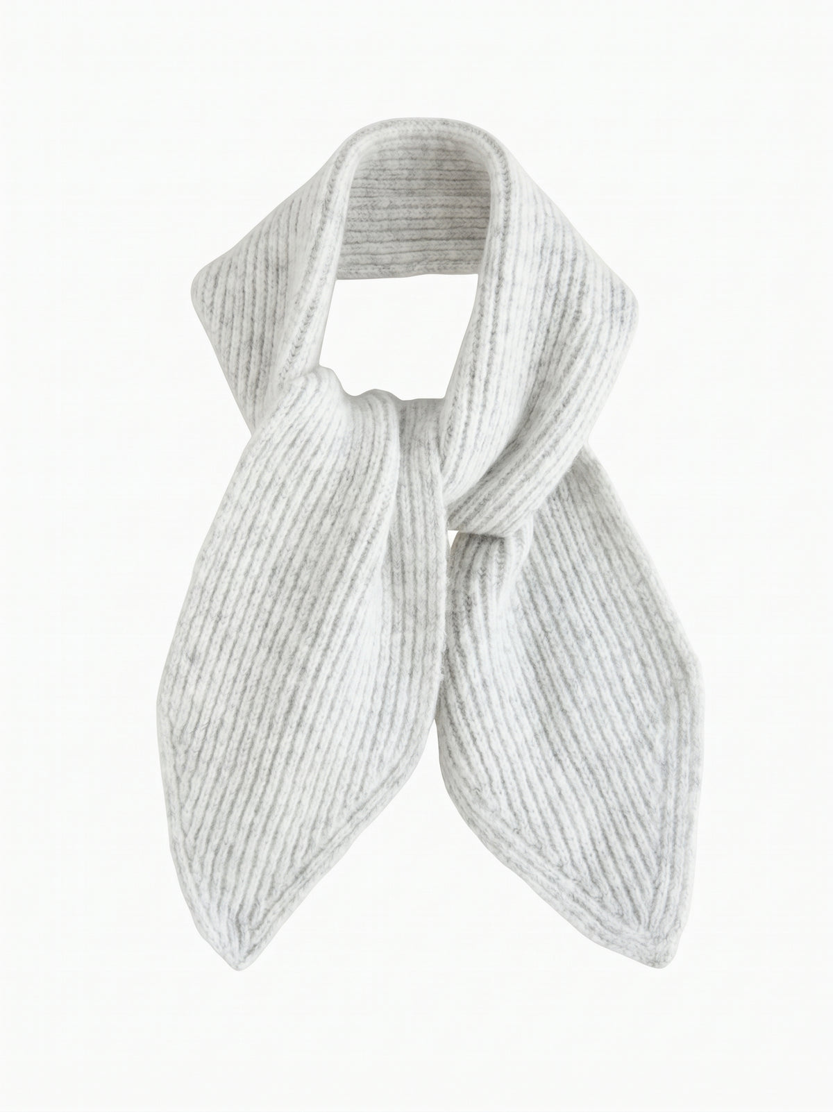 Grey Soft Ribbed Knitted Scarf