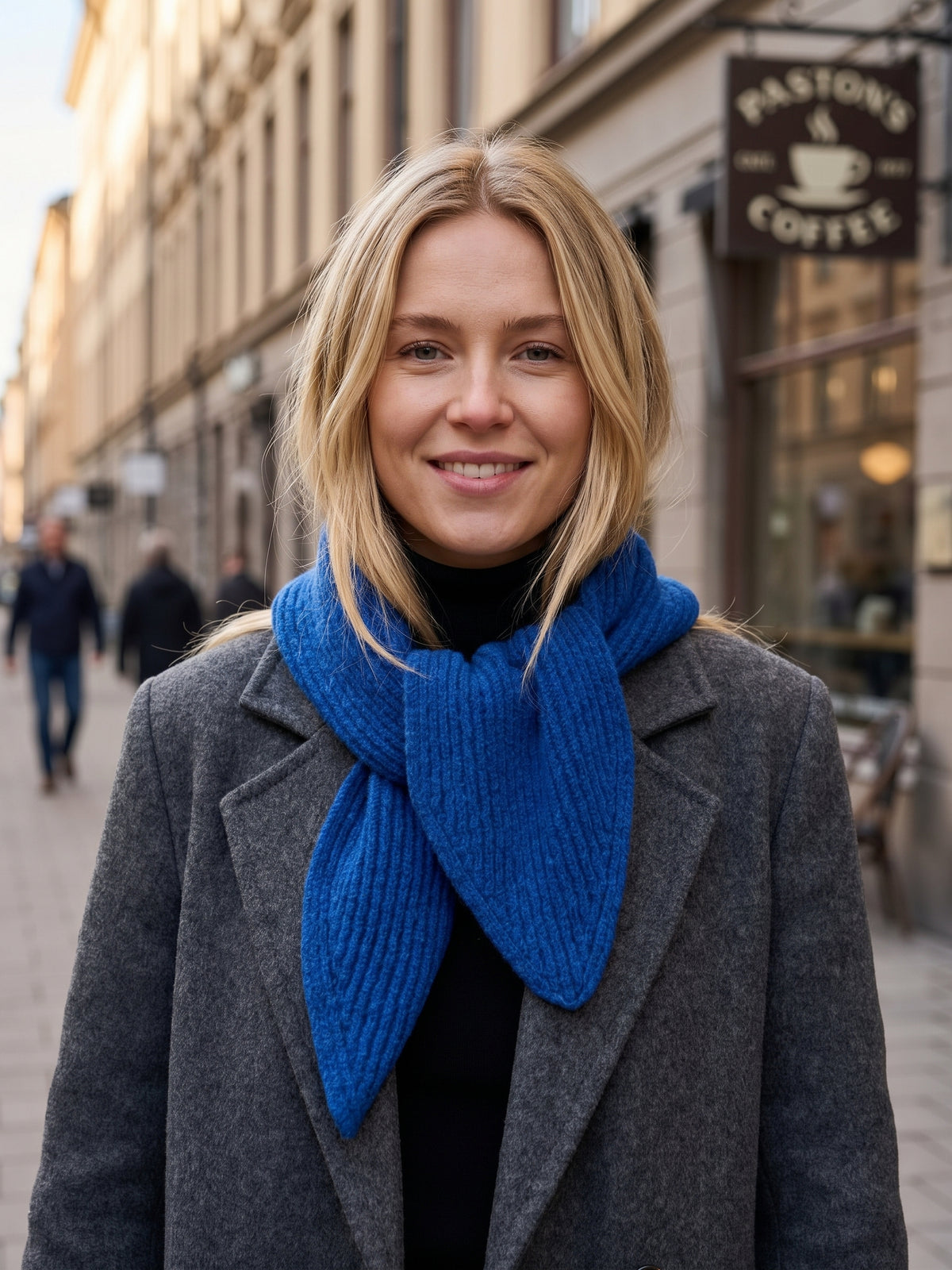 Grey Soft Ribbed Knitted Scarf