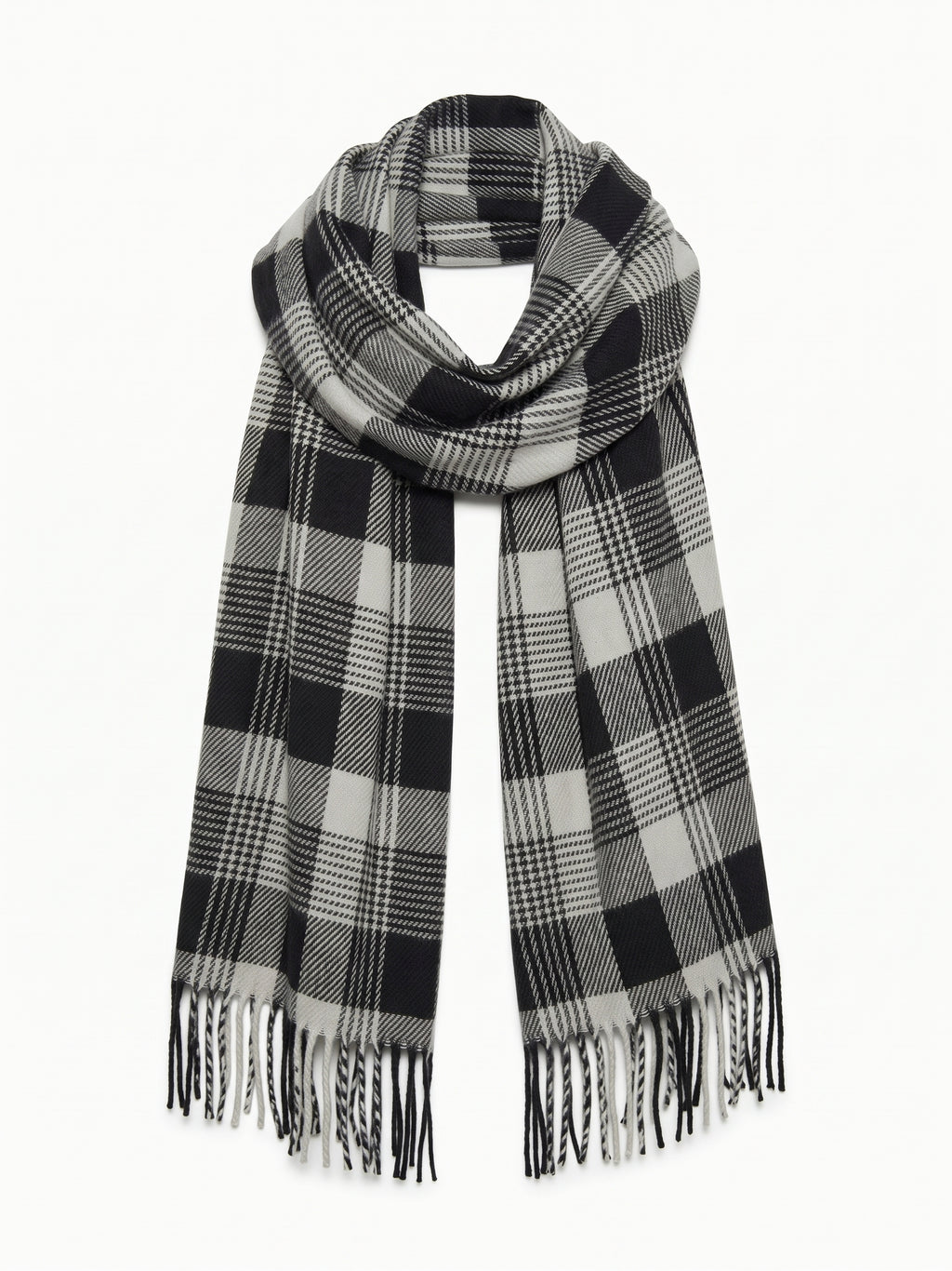 Monochrome Check Midweight Scarf